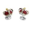 Deakin & Francis Sterling Silver Crown Cufflinks