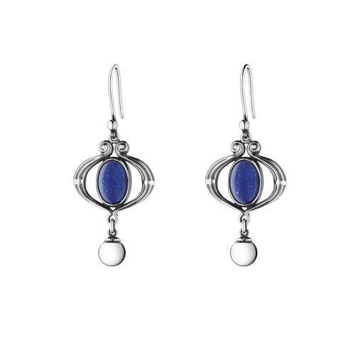 Georg Jensen Heritage 2013 Sterling Silver with Lapiz Lazuli Earrings