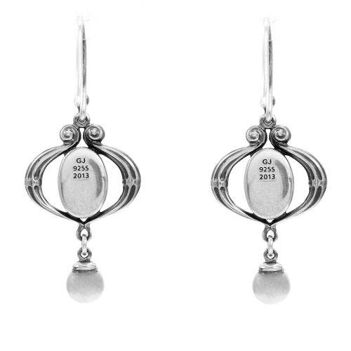 Georg Jensen Heritage 2013 Sterling Silver with Lapiz Lazuli Earrings - Image 2