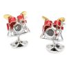 Deakin and Francis Sterling Silver Red Drum Kit Cufflinks