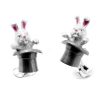 Deakin & Francis Sterling Silver Rabbit in Hat Cufflinks
