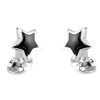 Deakin & Francis Sterling Silver Star Cufflinks with Black Onyx Inlay