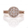 18ct Rose Gold Pave Set Diamond Halo Cluster Engagement Ring