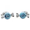 Deakin and Francis Sterling Silver Blue Swirl Enamel Sweet Cufflinks