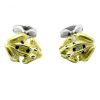 Deakin & Francis Sterling Silver Yellow Enamel Frog Cufflinks