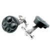 Deakin and Francis Sterling Silver & Enamel Piston Cufflinks