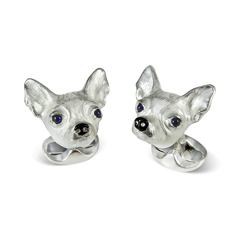 Deakin and Francis Sterling Silver Chihuahua Cufflinks