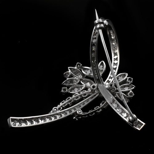 18ct white gold diamond spray brooch 2.0ct round brilliant cut diamonds - Image 3