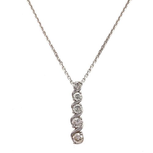 Platinum Diamond Drop Pendant 1.57ct