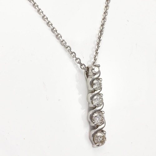 Platinum Diamond Drop Pendant 1.57ct - Image 2