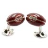 Deakin and Francis Sterling Silver & Enamel Rugby Ball Cufflinks