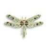18ct Gold Plique-a-Jour Vitreous Green Enamel Diamond Set Dragonfly Pendant
