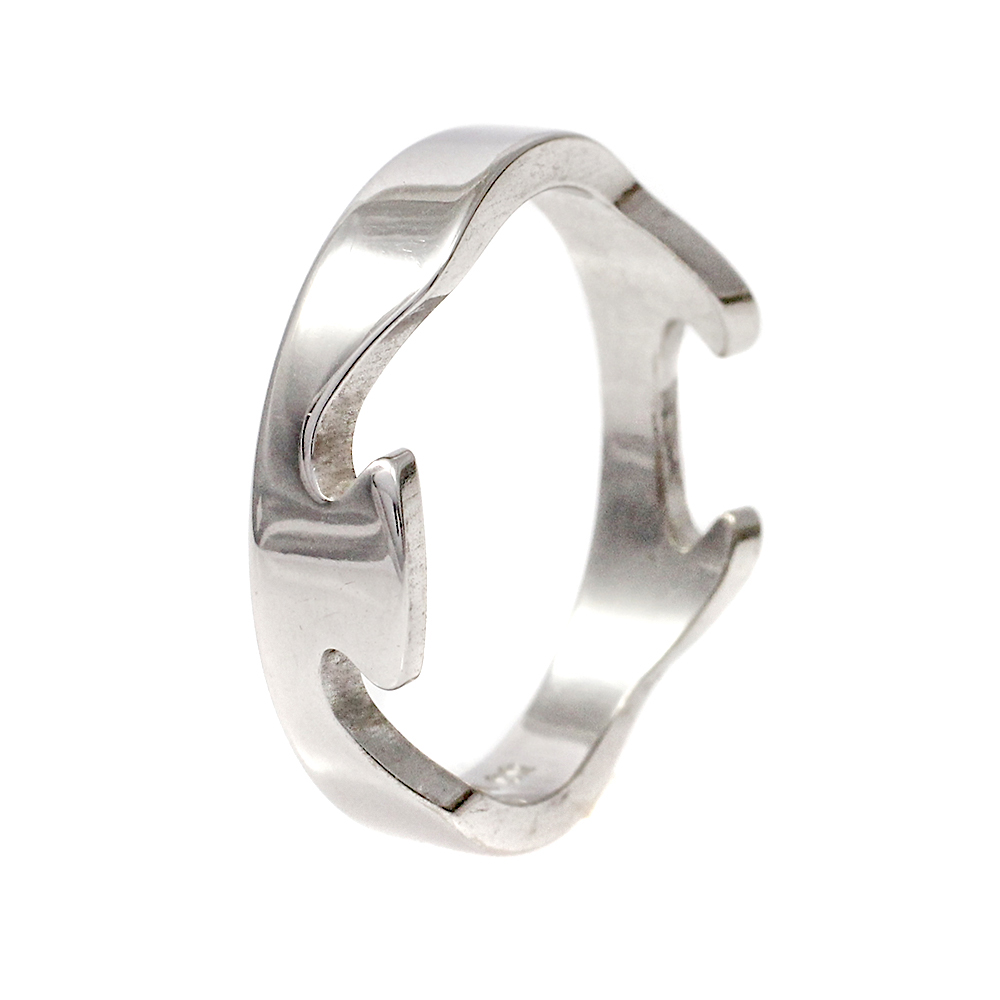 Georg Jensen Fusion Ring 18ct White Gold End Piece Size 59
