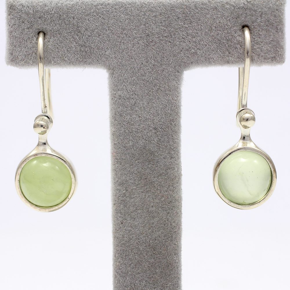 Georg Jensen Sterling Silver Spirit Earrings Prehnite - Image 5