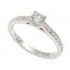 Platinum Diamond Solitaire Ring 0.24ct With Diamond Set Shoulders