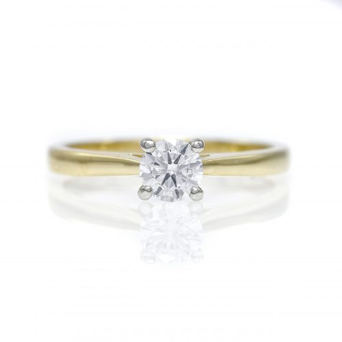 Diamond Solitaire Ring 0.44ct 18ct Platinum & Yellow Gold - Image 4
