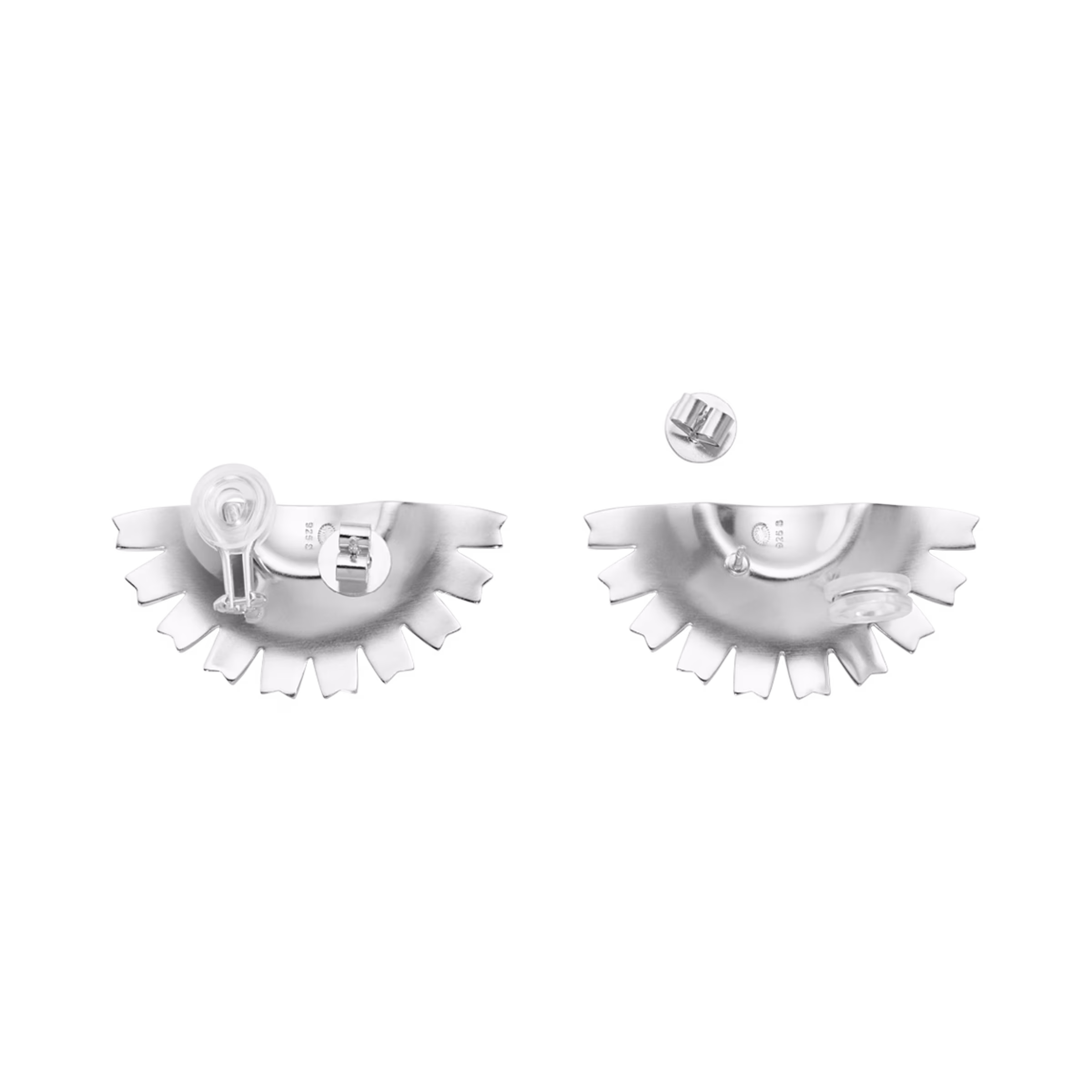 Georg Jensen Daisy Earrings Sterling Silver & Blue Enamel - Image 3