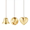 Georg Jensen Christmas Gift Set, Bell, Ball, Heart, 3 pcs 2022 Gold Plated